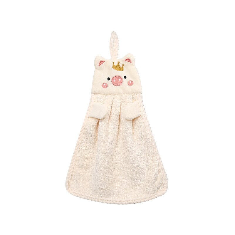 Hand Towel Household Cute Absorbent Kitchen Towel Lazy Rag Wipe Towel Solid Color Children'S Hand Towel