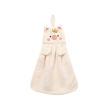 Hand Towel Household Cute Absorbent Kitchen Towel Lazy Rag Wipe Towel Solid Color Children'S Hand Towel