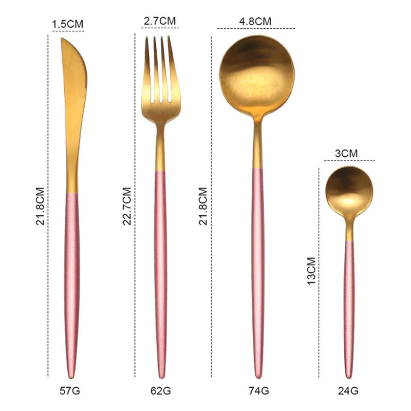 Golden Stainless Steel Dinnerware Set