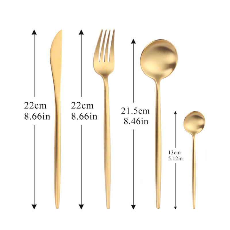 Golden Stainless Steel Dinnerware Set