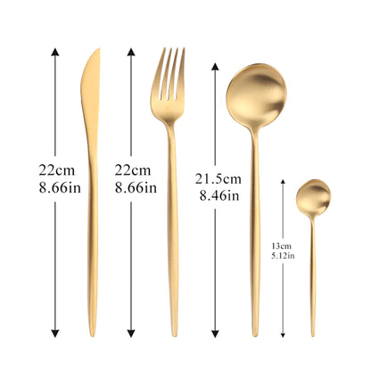 Golden Stainless Steel Dinnerware Set