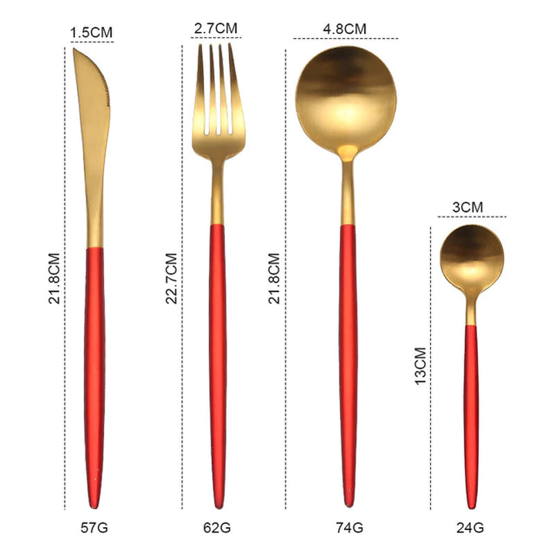 Golden Stainless Steel Dinnerware Set