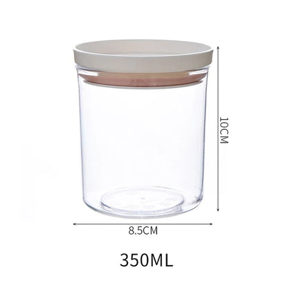 2 Different Color Sealed Ring Bottles Kitchen Storage Box Transparent Food Canister Keep Fresh New Clear Container