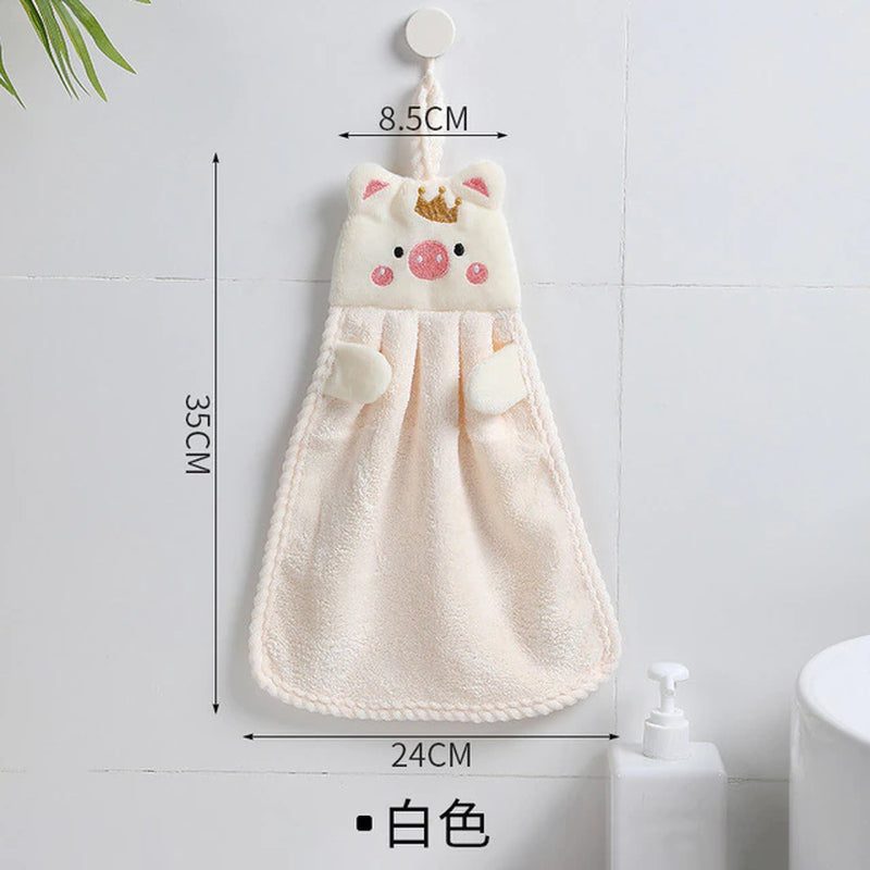 Hand Towel Household Cute Absorbent Kitchen Towel Lazy Rag Wipe Towel Solid Color Children'S Hand Towel