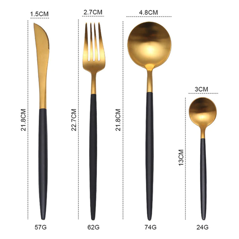 Golden Stainless Steel Dinnerware Set