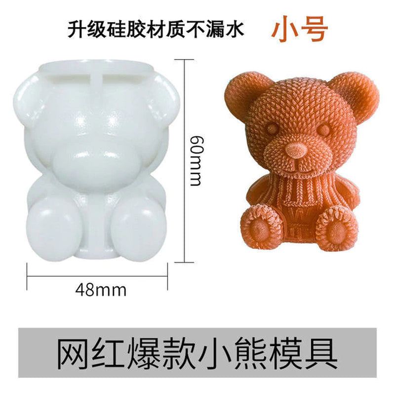 Three-dimensional Bear Ice Cube Silicone Mold Creative Ice Bear Coffee Milk  Tea Ice Sculpture Mold Chocolate Decoration Mold