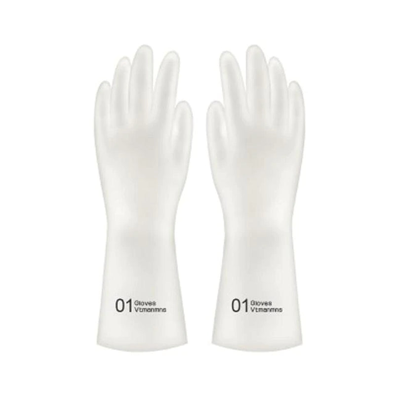 GripShield: Female Waterproof Latex Gloves - Your Ultimate Kitchen Companion for Durable and Effective Dishwashing, Housework, and Cleaning Chores with Style and Comfort!