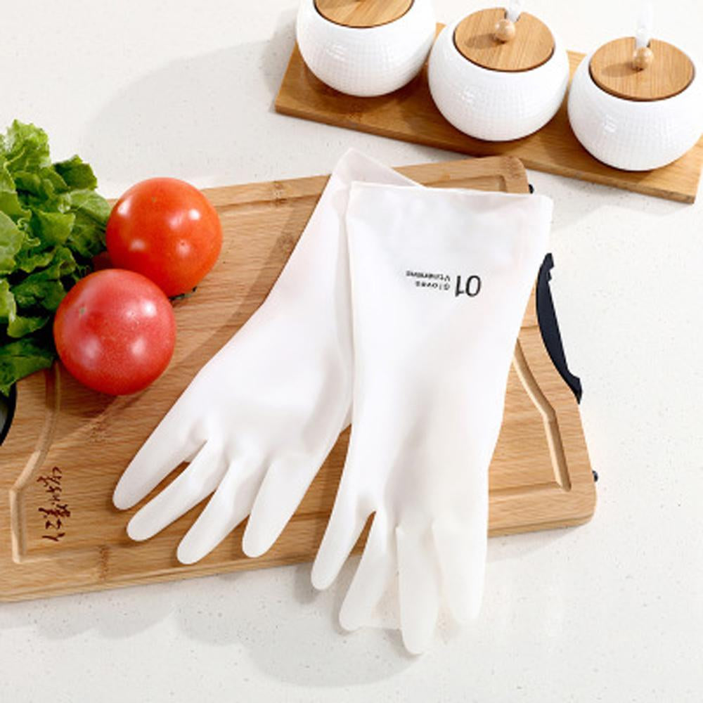GripShield: Female Waterproof Latex Gloves - Your Ultimate Kitchen Companion for Durable and Effective Dishwashing, Housework, and Cleaning Chores with Style and Comfort!
