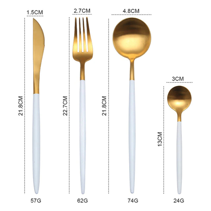 Golden Stainless Steel Dinnerware Set