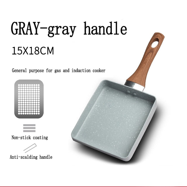 Frying Pan Tamagoyaki Omelette Black Non-Stick Pan Fry Egg Pan Pancake Kitchen Pot Use for Gas Cooker