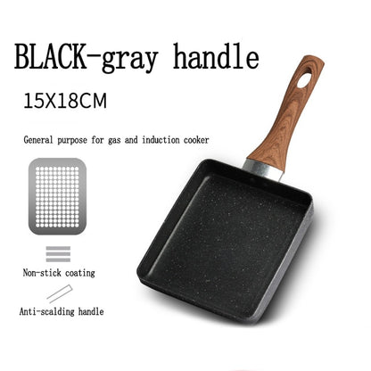 Frying Pan Tamagoyaki Omelette Black Non-Stick Pan Fry Egg Pan Pancake Kitchen Pot Use for Gas Cooker