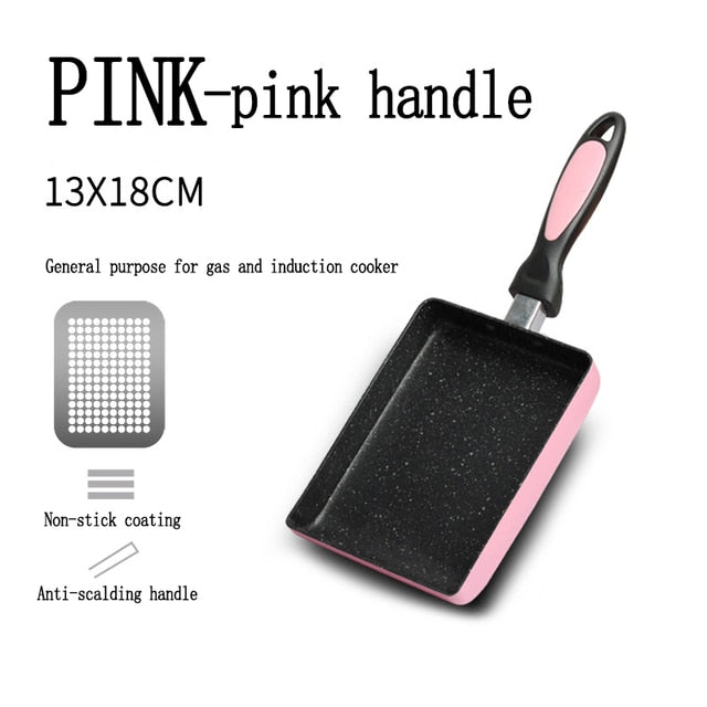 Frying Pan Tamagoyaki Omelette Black Non-Stick Pan Fry Egg Pan Pancake Kitchen Pot Use for Gas Cooker