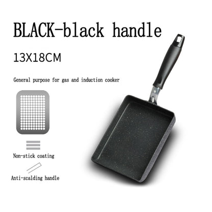 Frying Pan Tamagoyaki Omelette Black Non-Stick Pan Fry Egg Pan Pancake Kitchen Pot Use for Gas Cooker