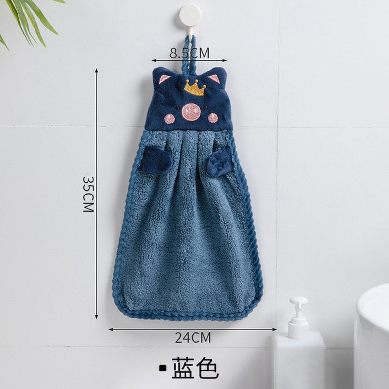 Hand Towel Household Cute Absorbent Kitchen Towel Lazy Rag Wipe Towel Solid Color Children'S Hand Towel