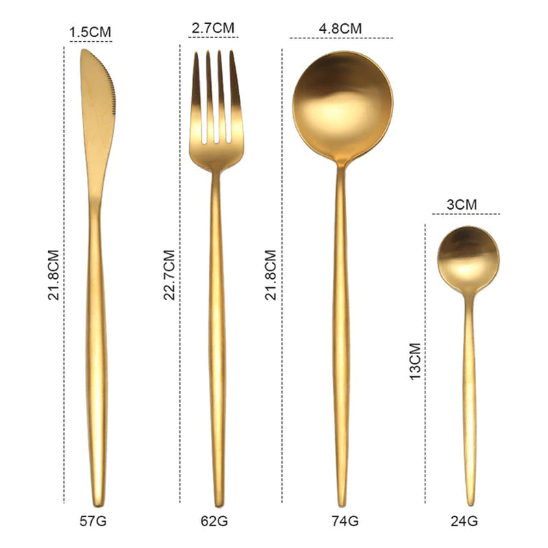 Golden Stainless Steel Dinnerware Set