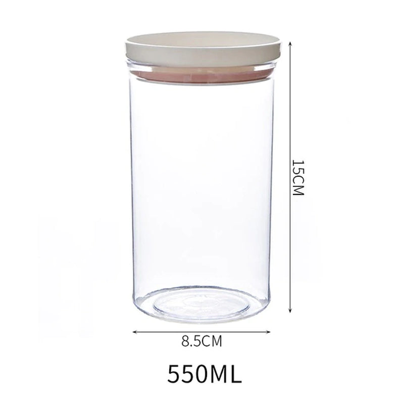 2 Different Color Sealed Ring Bottles Kitchen Storage Box Transparent Food Canister Keep Fresh New Clear Container