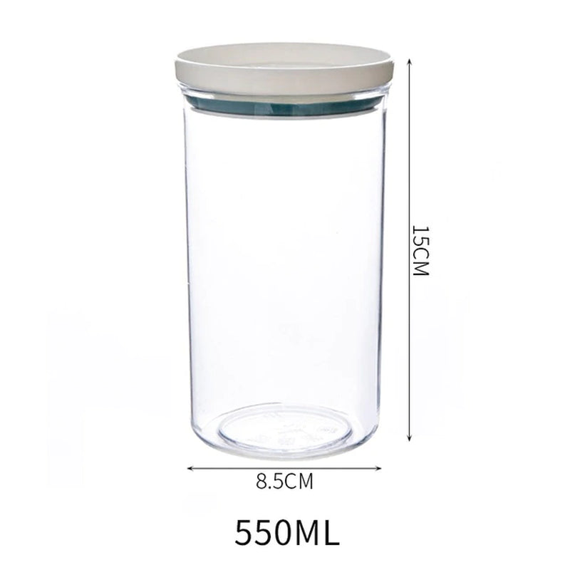 2 Different Color Sealed Ring Bottles Kitchen Storage Box Transparent Food Canister Keep Fresh New Clear Container